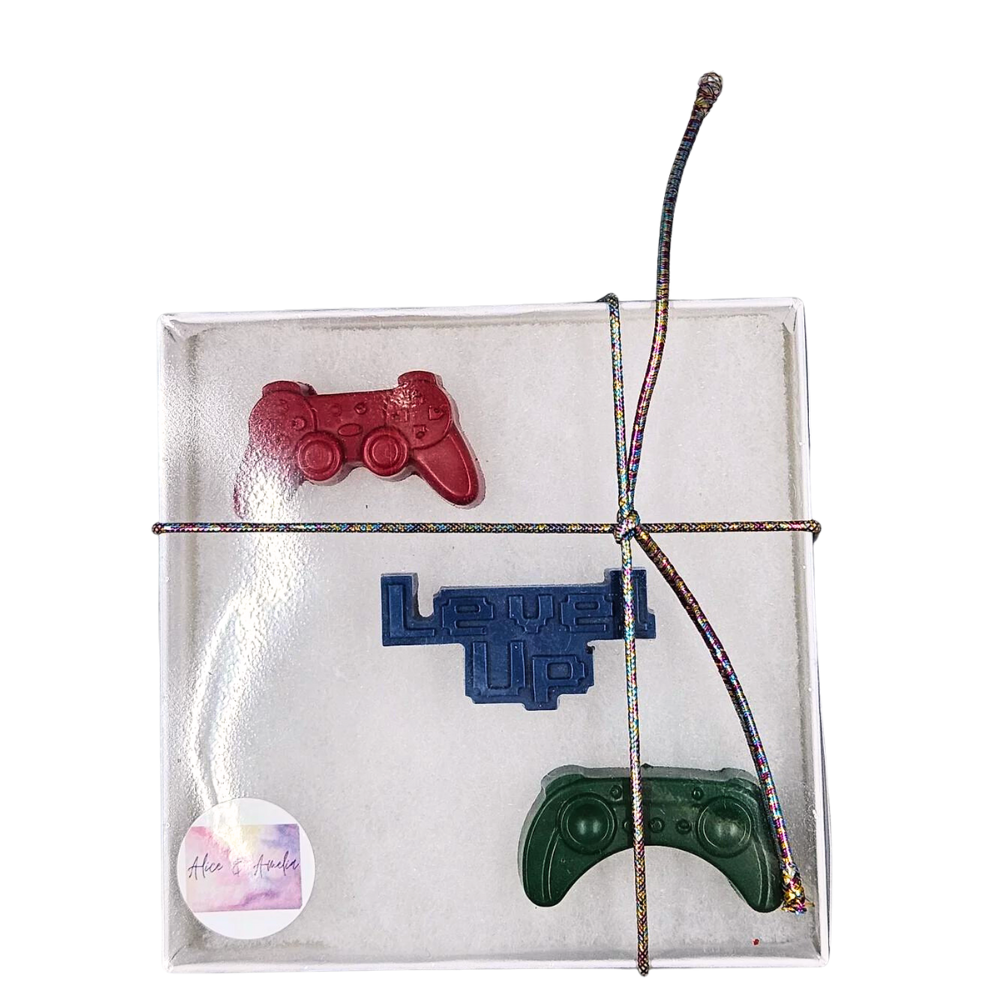 Video Game & Level Up Crayon Ornament Set