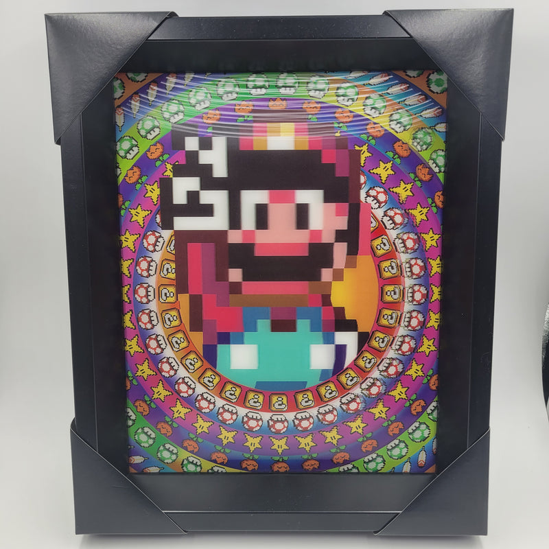 Mario 8-Bit Circles 3D Framed Wall Art - 11'