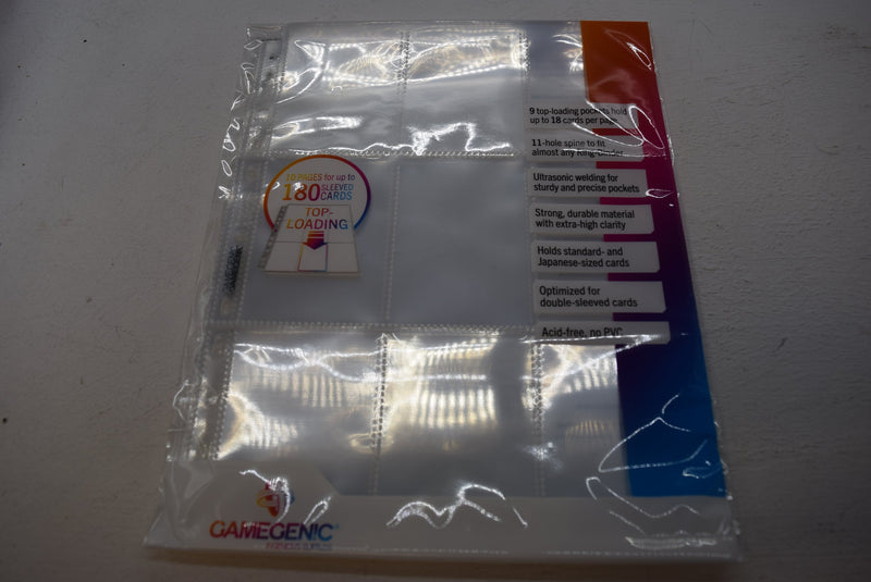 Gamegenic 18-Pocket Side-Loading Card Pages - 10 pages - Clear