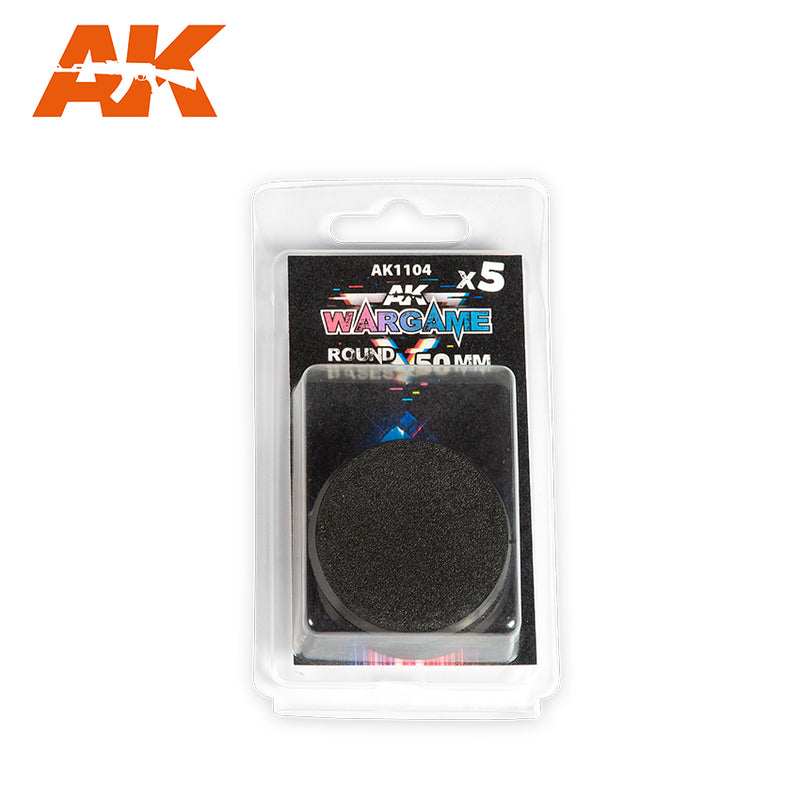 Plastic Wargame Bases. Round Base 50mm (5 Units)