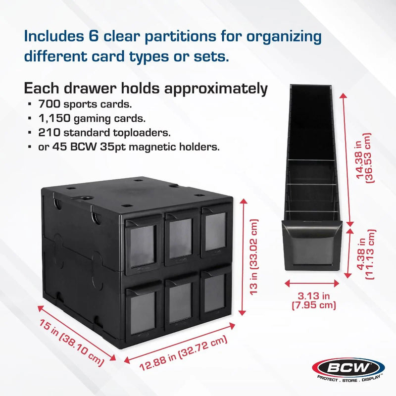 BCW - 6 Drawer Card Catalog - Black
