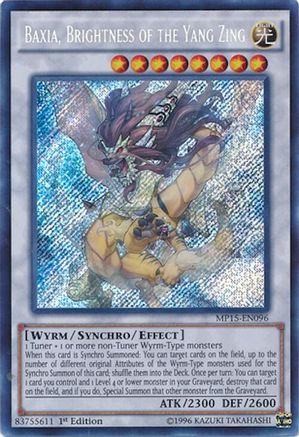 Baxia, Brightness of the Yang Zing [MP15-EN096] Secret Rare