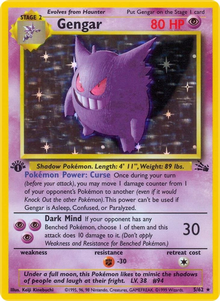 Gengar 005/062 - Unlimited Holofoil Fossil - Holo Rare