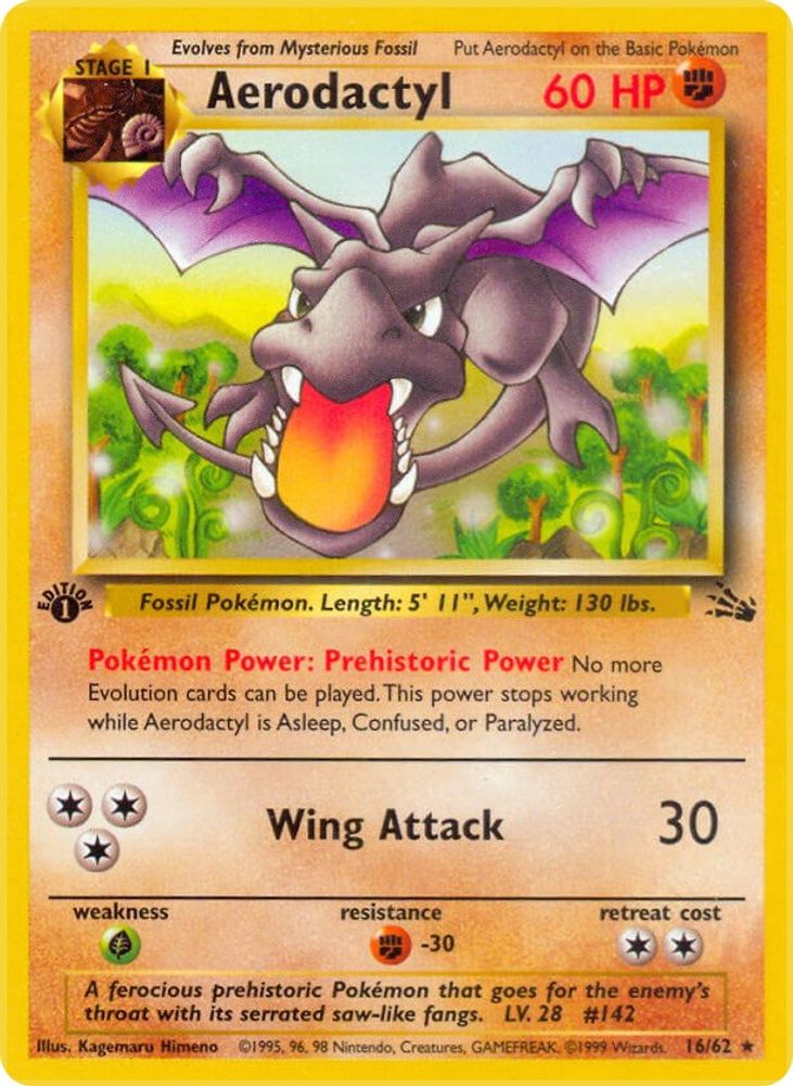 Aerodactyl 016/062 - 1st Edition Fossil - Rare