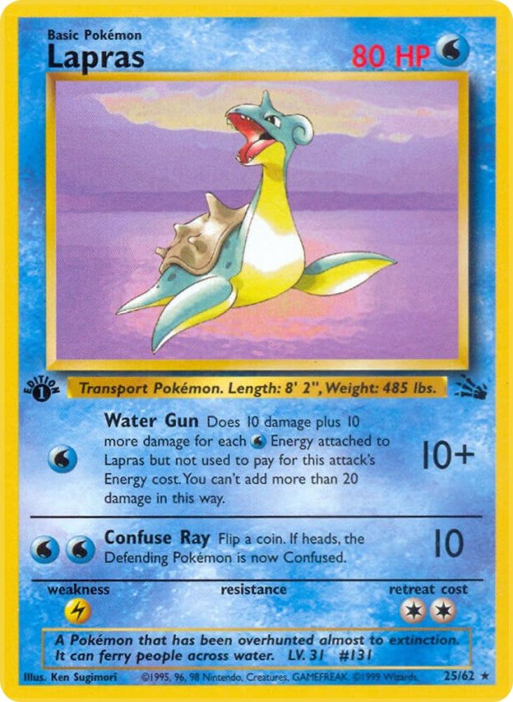 Lapras 025/062 - 1st Edition Fossil - Rare