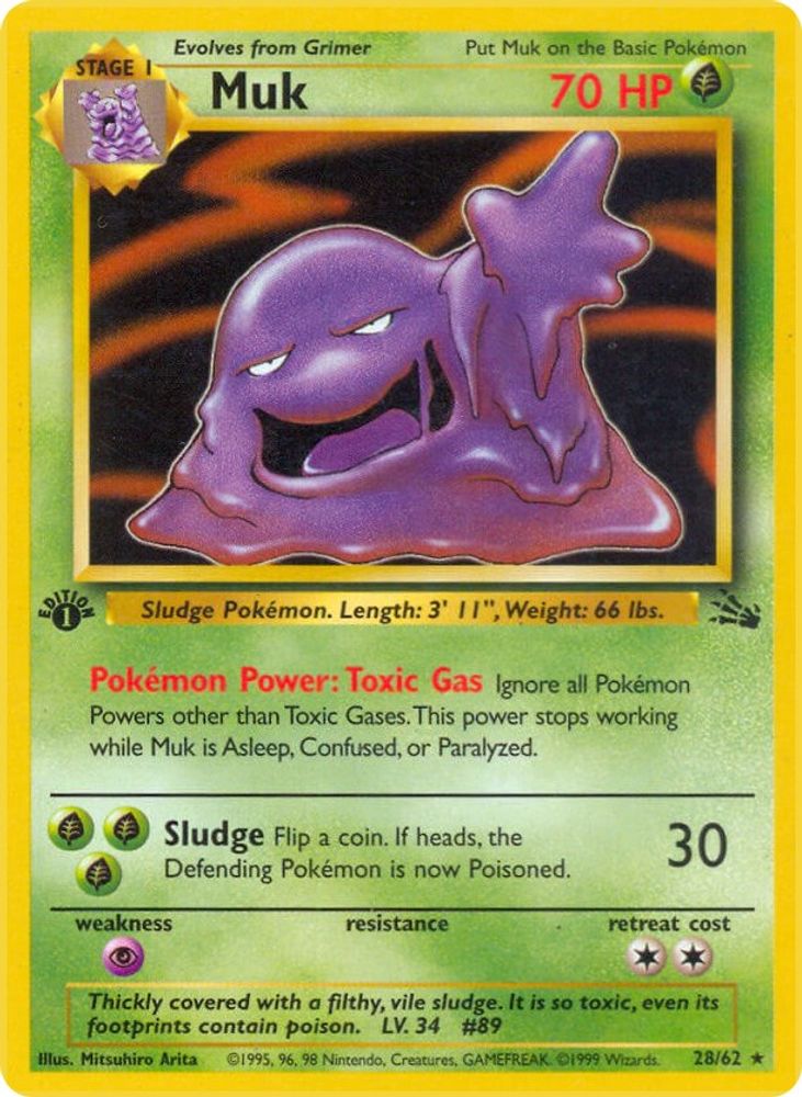 Muk 028/062 - 1st Edition Fossil - Rare