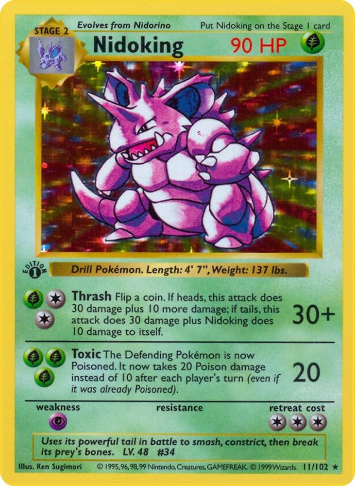 Nidoking (11/102) (Shadowless) [Base Set 1st Edition]