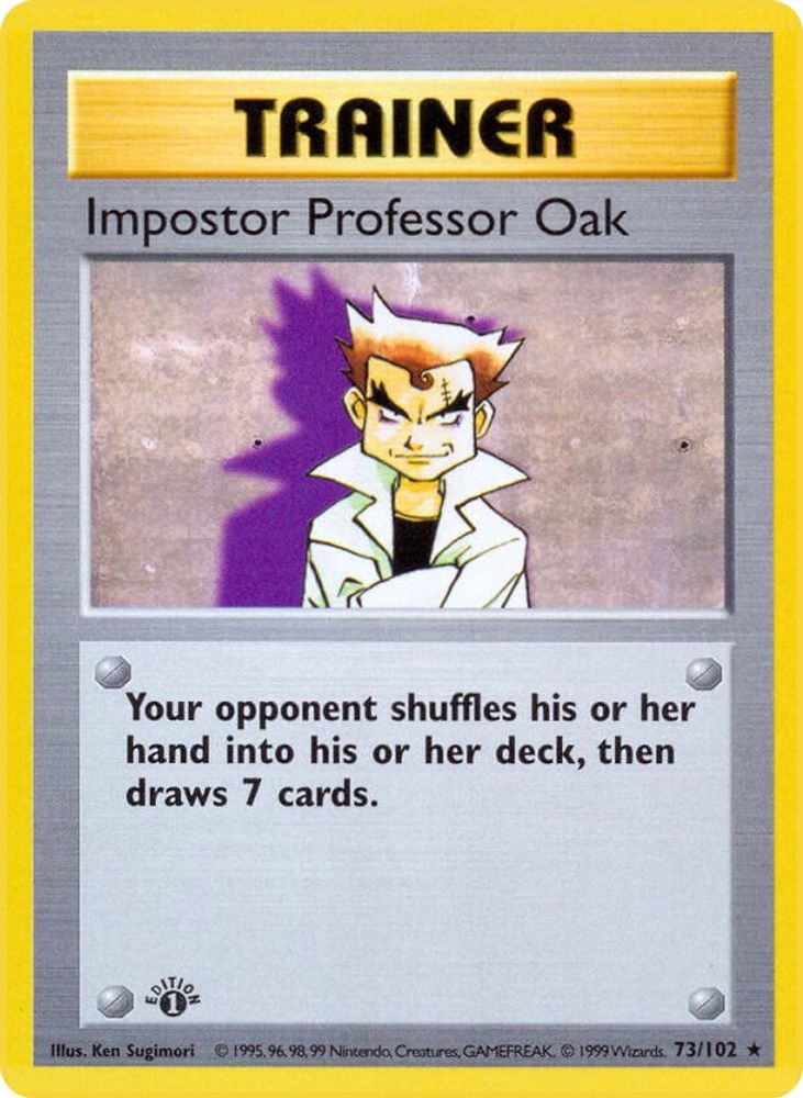 Impostor Professor Oak (73/102) (Shadowless) [Base Set 1st Edition]