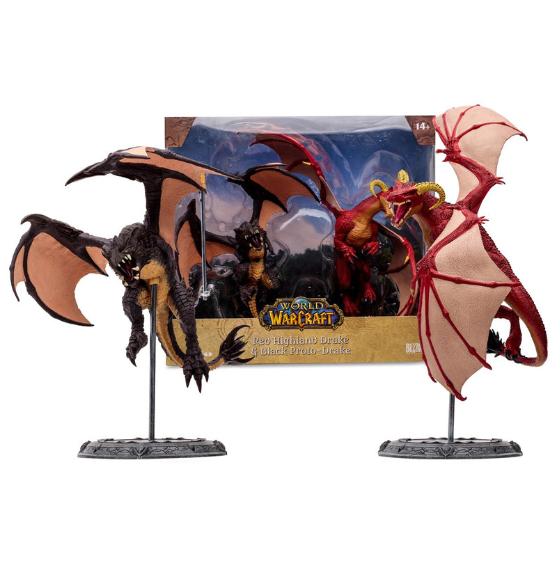 World of Warcraft Red Highland Drake & Black Proto-Drake 2 Pack