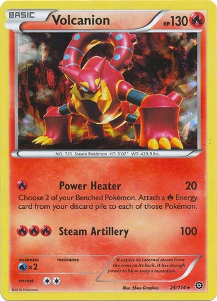 Volcanion (25/114) (Cracked Ice Holo) (Theme Deck Exclusive) [XY: Steam Siege]
