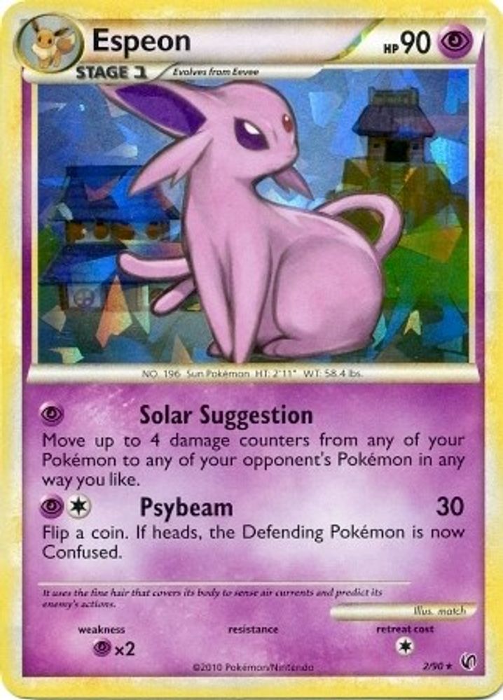Espeon (2/90) (Cracked Ice Holo) (Theme Deck Exclusive) [HeartGold & SoulSilver: Unleashed]