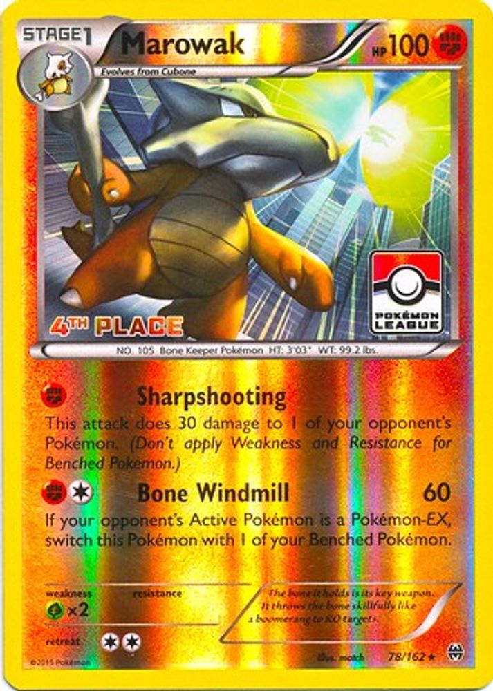 Marowak (78/162) (League Promo 4th Place) [XY: BREAKthrough]
