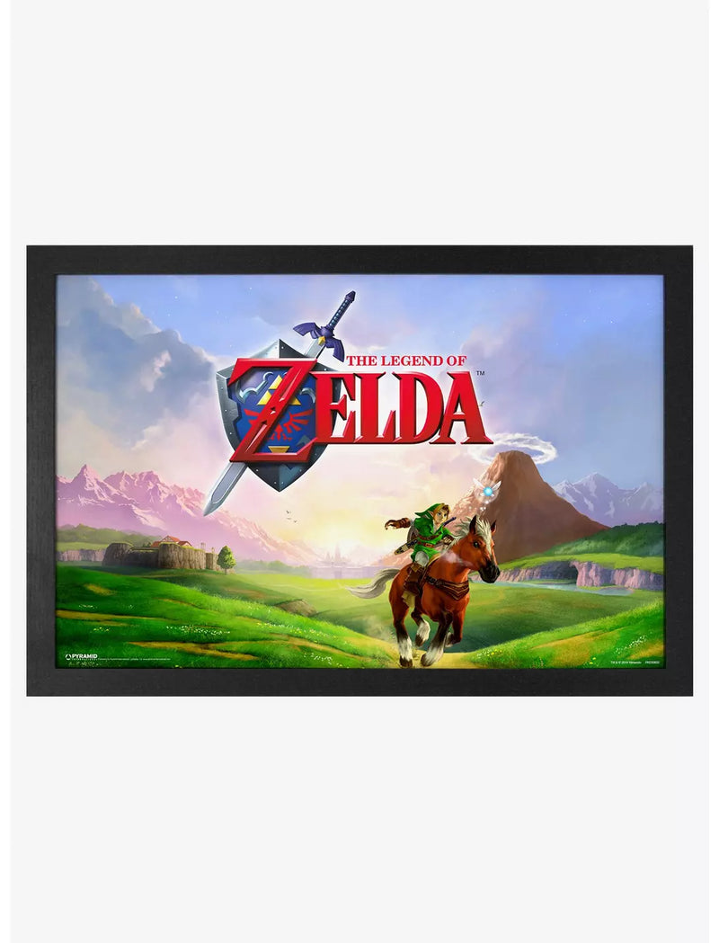 The Legend Of Zelda Gallop Framed Wall Art - Brushed Finish 18'