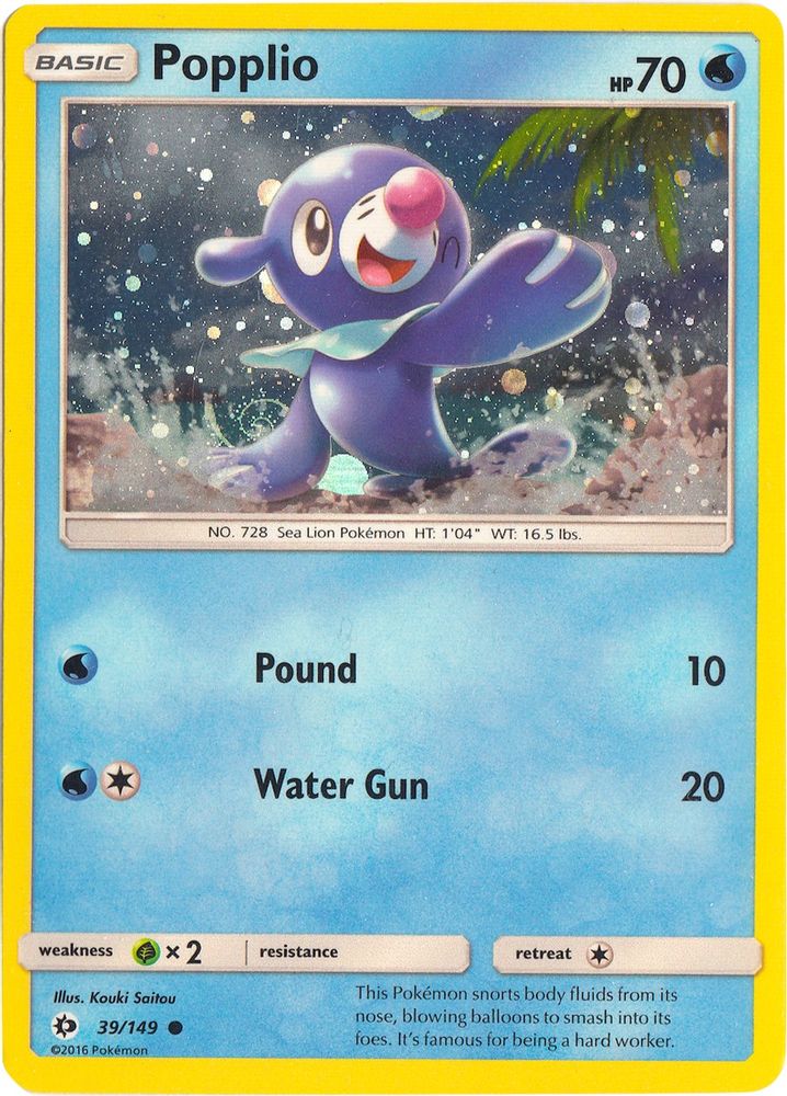 Popplio (39/149) (Cosmos Holo) [Sun & Moon: Base Set]
