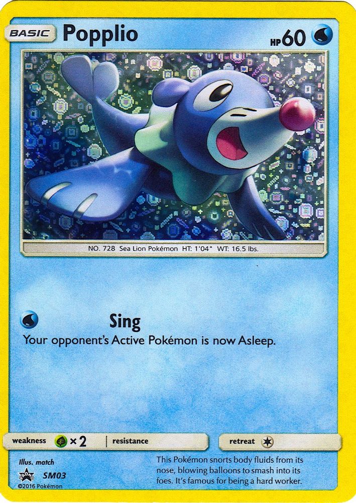 Popplio (SM03) (General Mills Promo) [Sun & Moon: Black Star Promos]