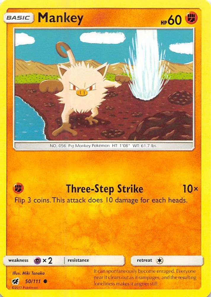 Mankey (50/111) [Sun & Moon: Crimson Invasion]
