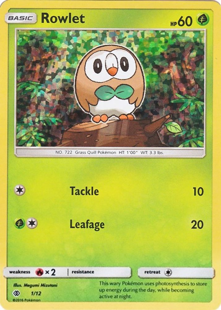 Rowlet (1/12) [McDonald's Promos: 2017 Collection]