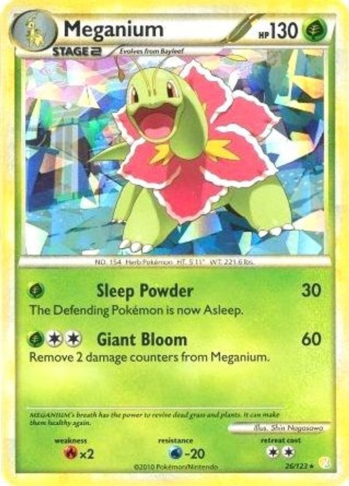 Meganium (26/123) (Cracked Ice Holo) [HeartGold & SoulSilver: Base Set]