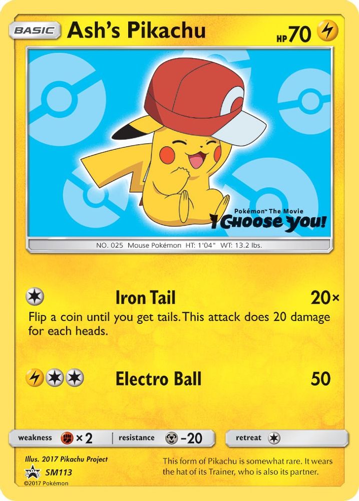 Ash's Pikachu (SM113) [Sun & Moon: Black Star Promos]