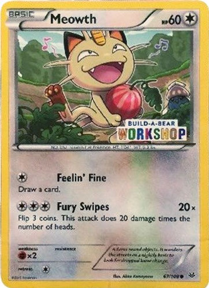 Meowth (67/108) (Build A Bear Workshop Exclusive) [XY: Roaring Skies]