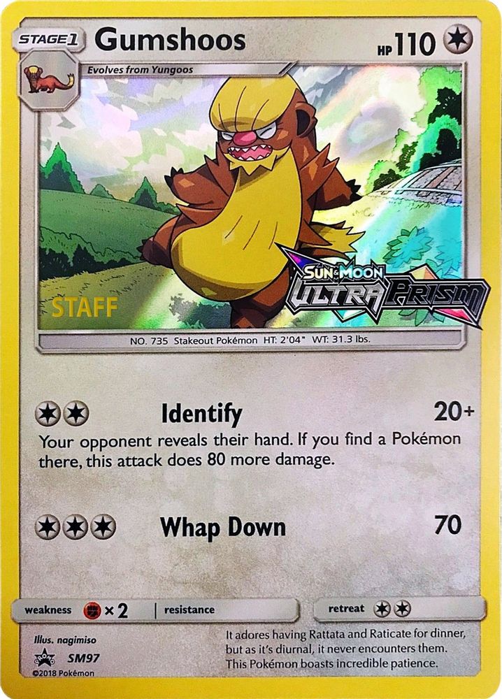 Gumshoos (SM97) (Staff Prerelease Promo) [Sun & Moon: Black Star Promos]