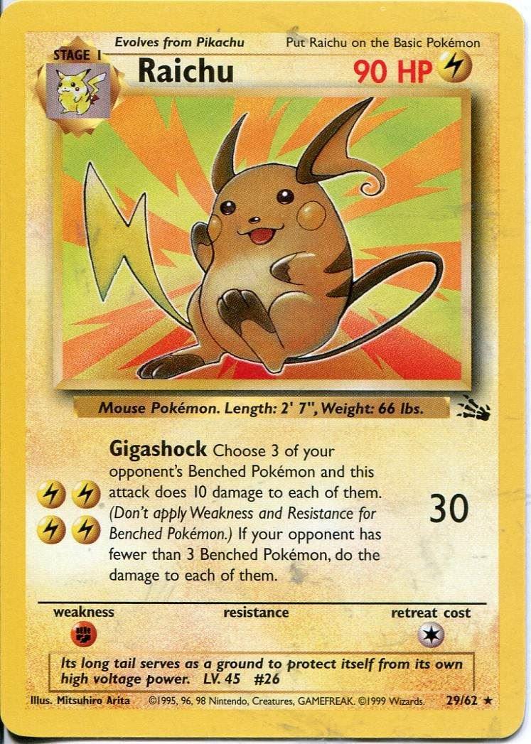 Raichu 029/062 - Unlimited Fossil - Rare