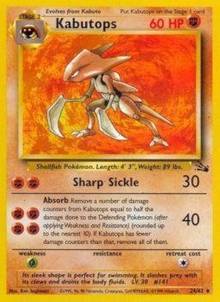 Kabutops 024/062 - Unlimited Fossil - Rare