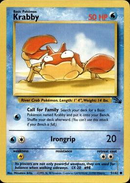 Krabby 051/062 - Unlimited Fossil - Common