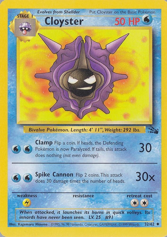 Cloyster 032/062 - Unlimited Fossil - Uncommon