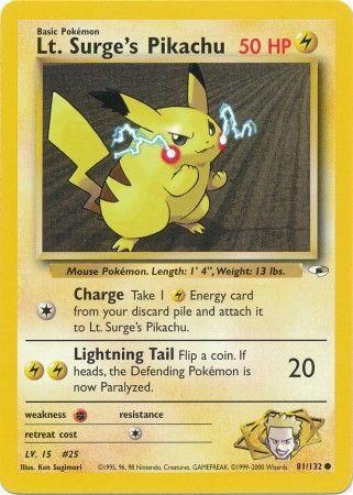 Lt. Surge's Pikachu (81/132) [Gym Heroes Unlimited]