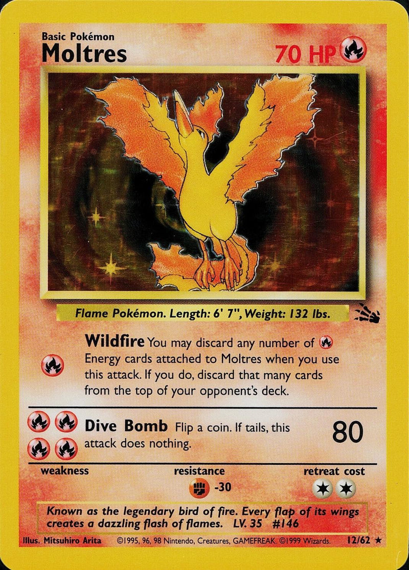 Moltres 012/062 - Unlimited Holofoil Fossil - Holo Rare