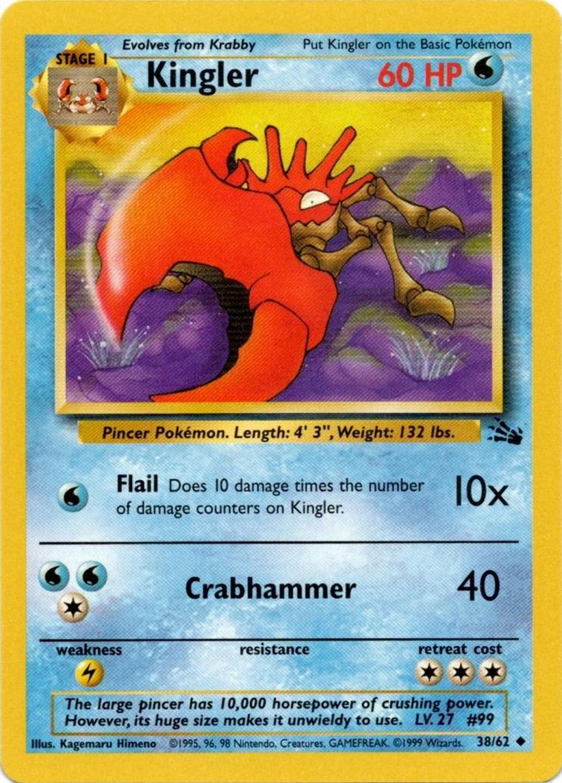 Kingler 038/062 - Unlimited Fossil - Uncommon
