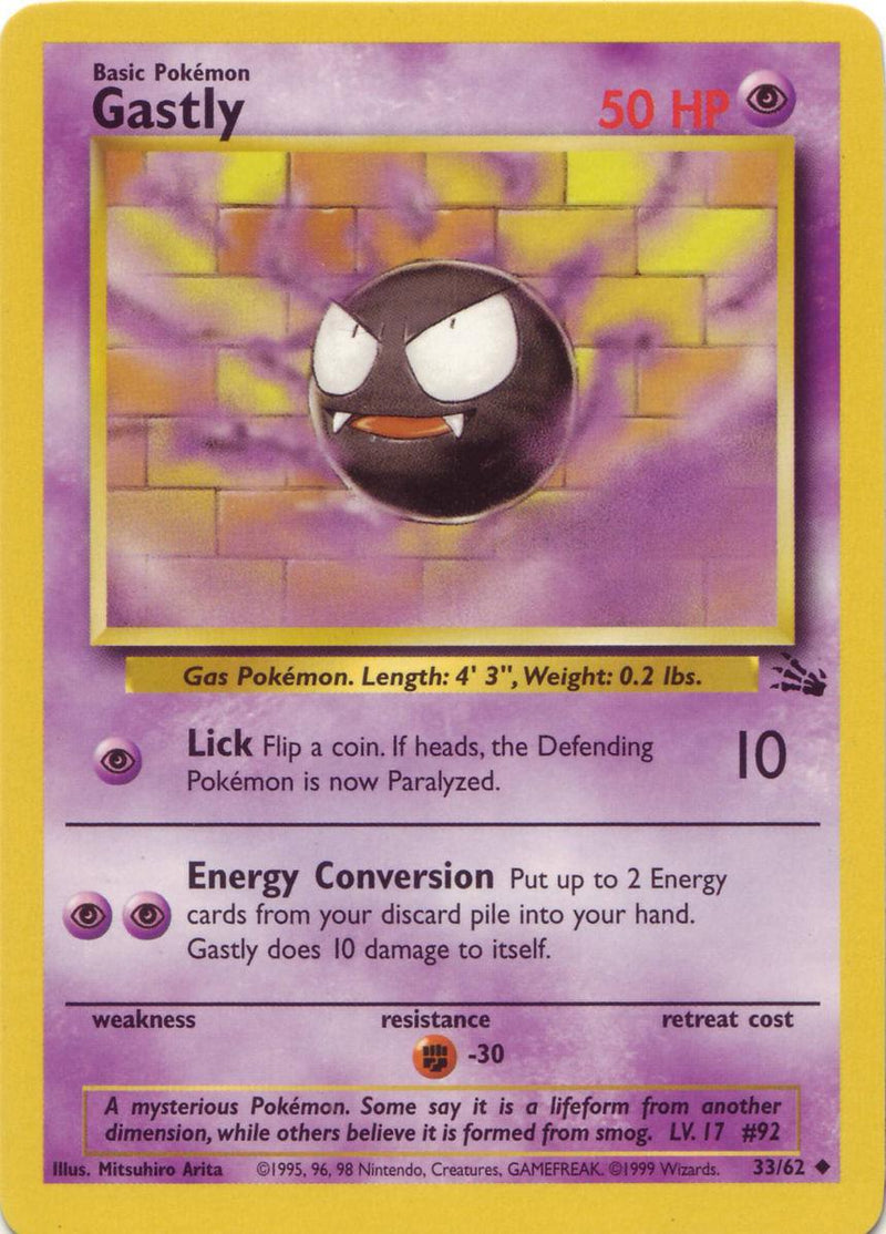 Gastly 033/062 - Unlimited Fossil - Uncommon