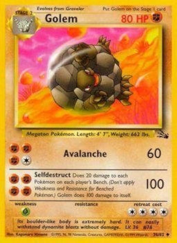 Golem 036/062 - Unlimited Fossil - Uncommon