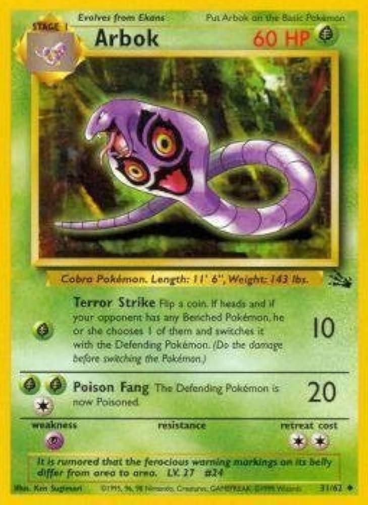 Arbok 031/062 - Unlimited Fossil - Uncommon