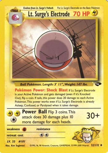 Lt. Surge's Electrode (52/132) [Gym Challenge Unlimited]