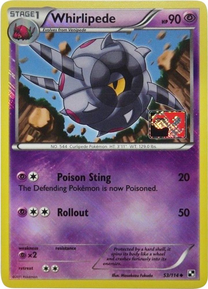 Whirlipede (53/114) (League Promo) [Black & White: Base Set]