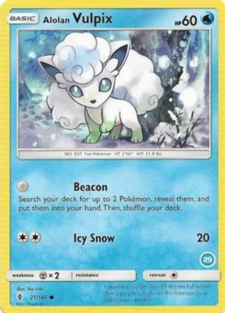 Alolan Vulpix (21/145) (Deck Exclusive #29) [Sun & Moon: Trainer Kit - Alolan Ninetales]