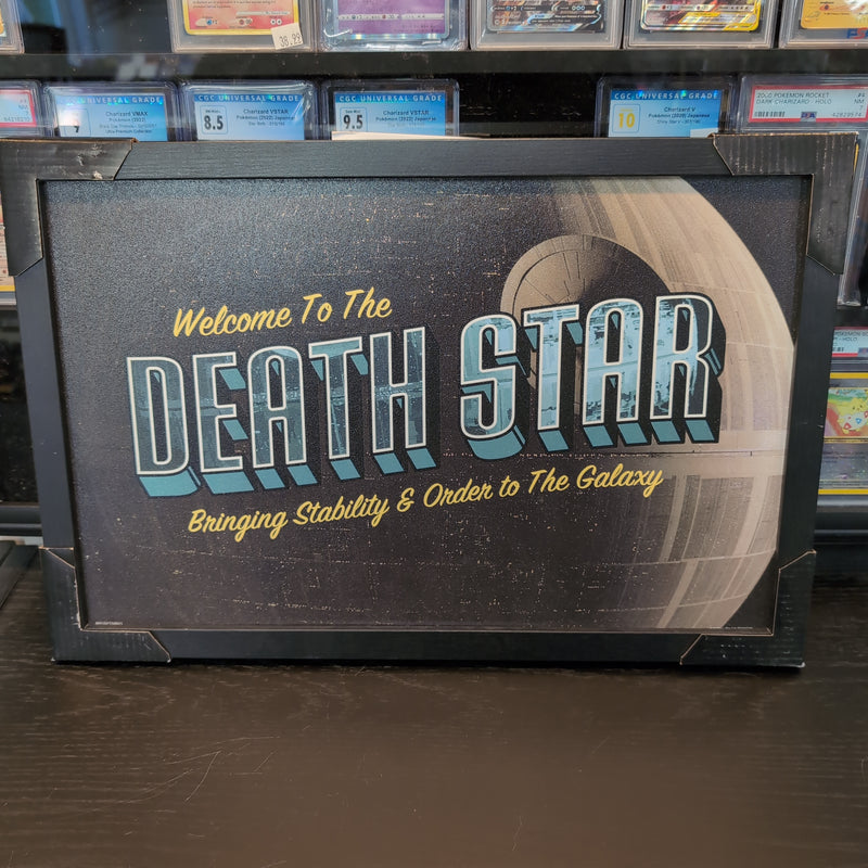 Star Wars Welcome To The Deathstar Framed Wall Art - Brushed Finish 18'