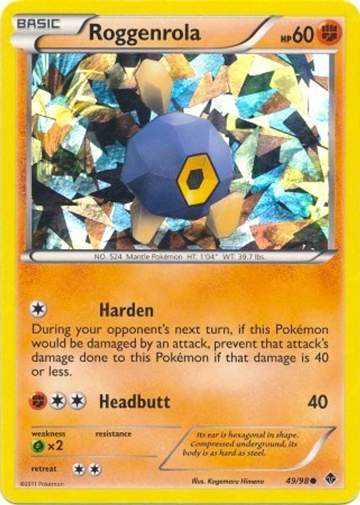 Roggenrola (49/98) (Cracked Ice Holo) (Blister Exclusive) [Black & White: Emerging Powers]