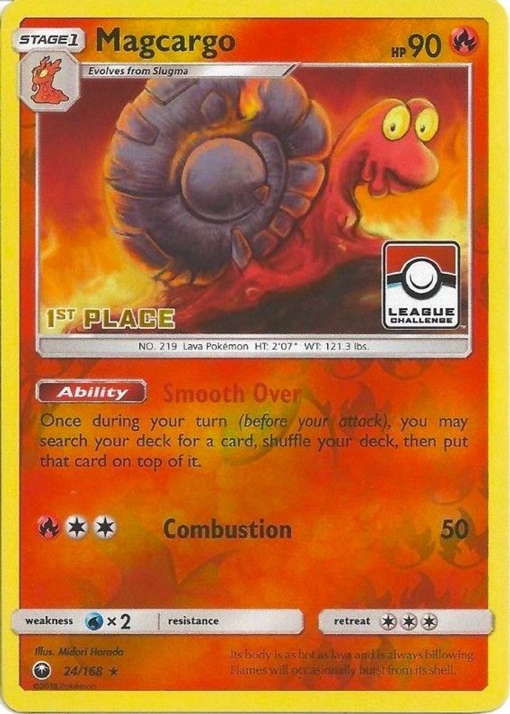 Magcargo (24/168) (League Promo 1st Place) [Sun & Moon: Celestial Storm]