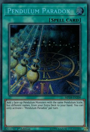 Pendulum Paradox [MP18-EN209] Secret Rare