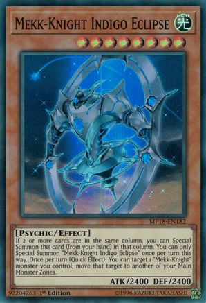 Mekk-Knight Indigo Eclipse [MP18-EN182] Super Rare