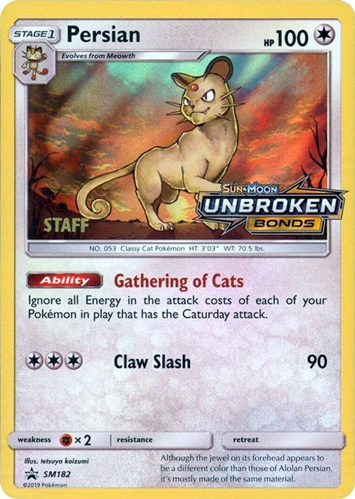 Persian (SM182) (Staff Prerelease Promo) [Sun & Moon: Black Star Promos]
