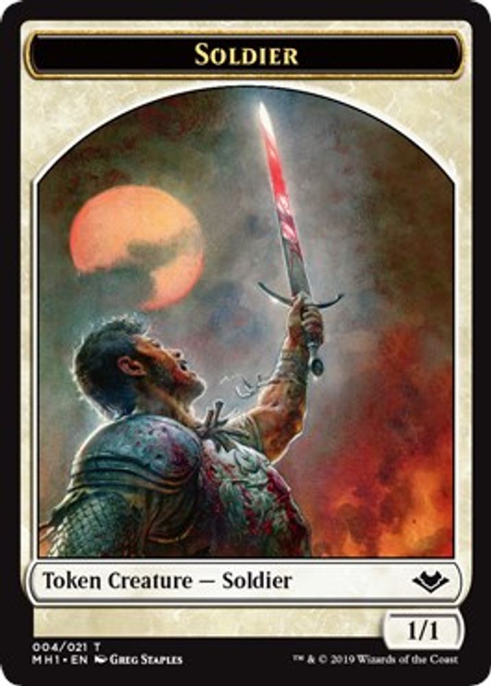 Soldier (004) // Wrenn and Six Emblem (021) Double-Sided Token [Modern Horizons Tokens]