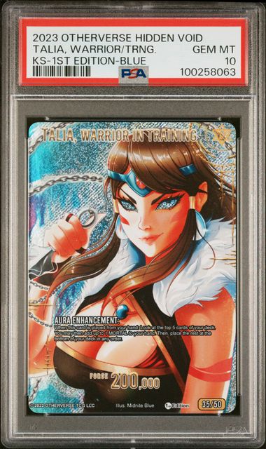 GRADED [PSA 10] 2023 OTHERVERSE HIDDEN VOID KICKSTARTER TALIA, WARRIOR/TRNG. KS-1ST EDITION-BLUE