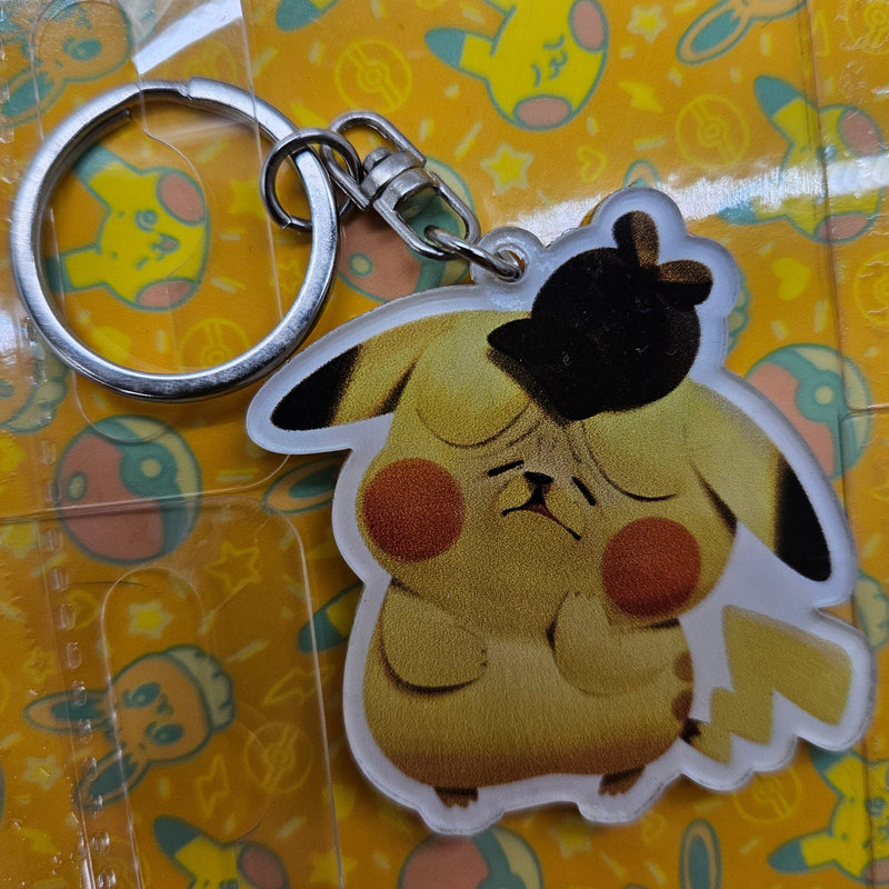 Detective Pikachu Pokemon Keychain