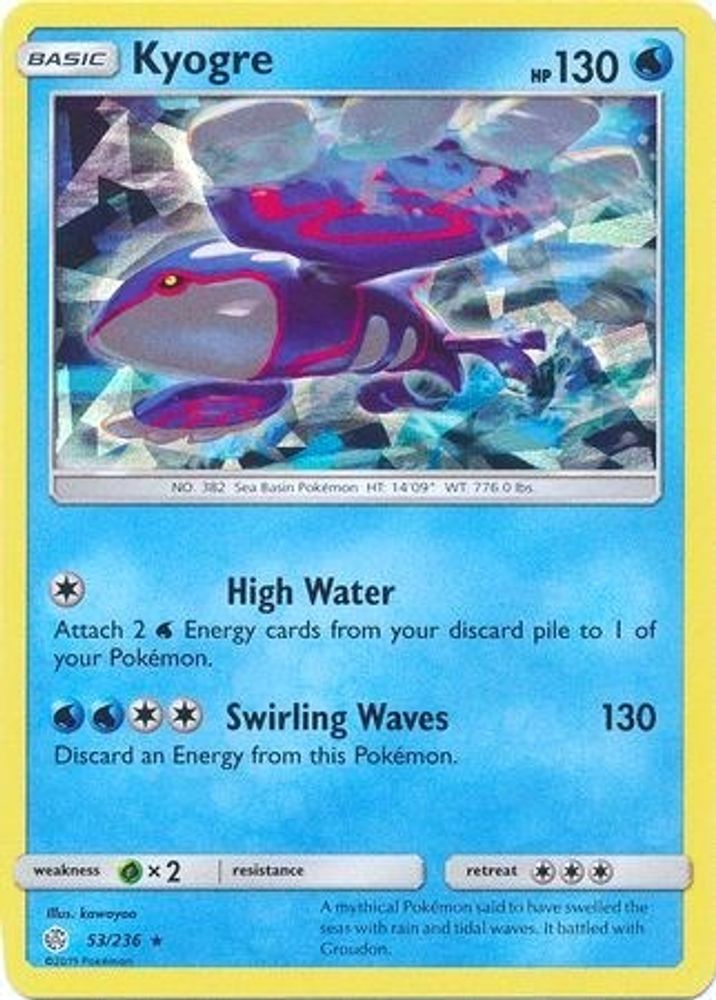 Kyogre (53/236) (Cracked Ice Holo) (Theme Deck Exclusive) [Sun & Moon: Cosmic Eclipse]