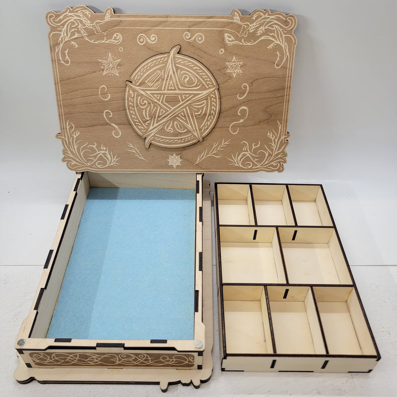 Premium Wooden Dice Box & Tray