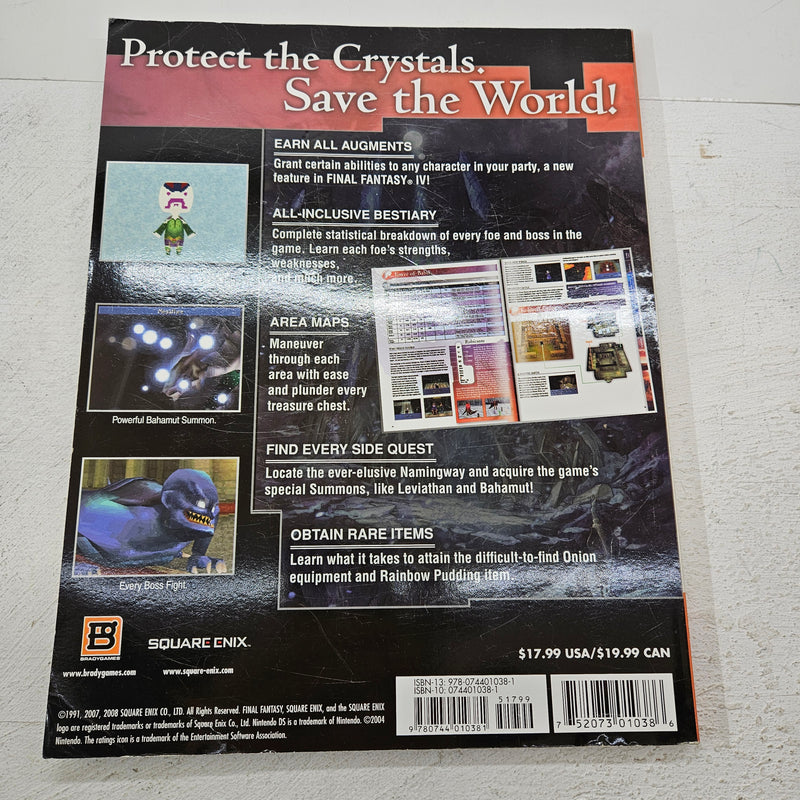 Final Fantasy IV 4 Official Strategy Guide Brady Games DS